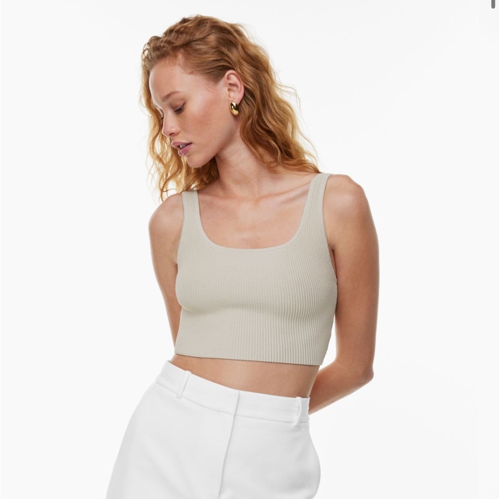 Sculpt Knit Squareneck Cropped Tank